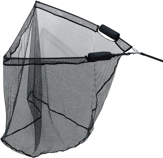 Schepnet Karper - Visnet Vangnet - Vislanden Grote Vissen - Visvriendelijk Rubbernet - 180x100 cm - Zwart