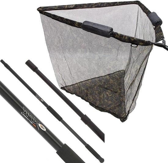 Schepnet Karpervissen - Visnet met steel - Specimen vissen - Dubbele drijvers - 42 inch - Camo