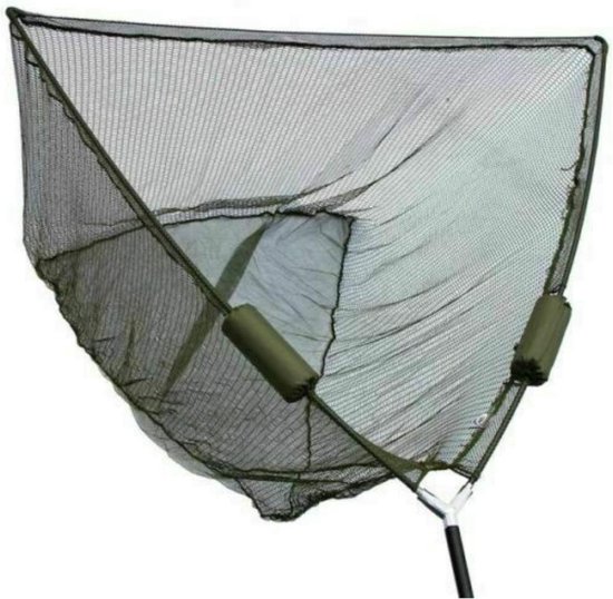 Schepnet met Drijfhulpen - Visnet Vangnet - Vissen Vangen - Dubbele Drijfhulpen - 90 cm Schep - Groen
