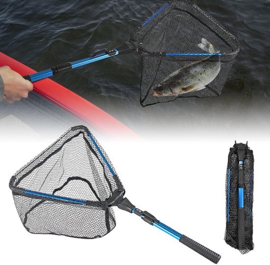Schepnet met telescoopstanggreep - Visschepnet - Telescopisch schepnet - Uittrekbaar tot 90 cm - Aluminium - Ideaal voor vijvers