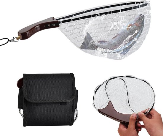 Schepnet Opvouwbaar - Vangnet Aquarium - Vis Vangen - Antislip Handgreep - 47 x 36 x 20 cm - Meerkleurig