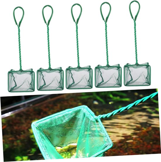 Schepnet Opvouwbaar - Visnet Garnaalnet - Aquarium Onderhoud - Versterkte Vlinderstok - 46 x 19.5 cm - Groen