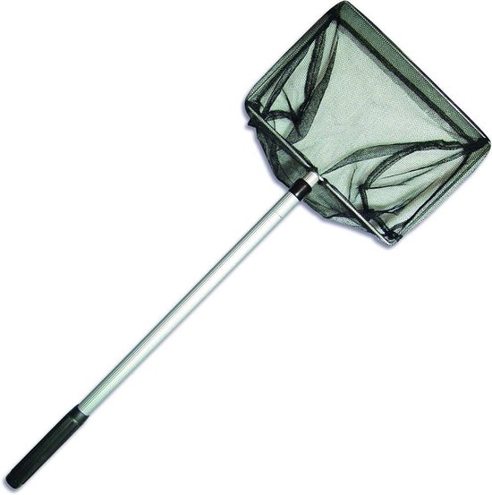Schepnet - Pondnet Visnet - Tuinonderhoud Vijver - Uitschuifbare steel - 2 meter - Zilver Zwart