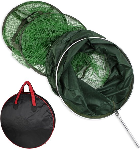 Schepnet Rubber Bekleed - Vangnet Vis - Duurzaam Vissen - Vissenvriendelijk Net - 150 cm - Zwart