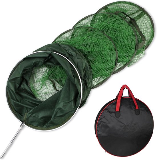 Schepnet Rubber Bekleed - Visnet Vangnet - Vissen Vangen - Vissenvriendelijk Net - 200 cm - Zwart
