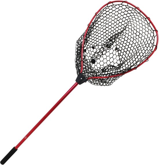 Schepnet Rubber - Visnet Aluminium - Vissen Vangen - Visvriendelijk Net - 128 cm - Zwart