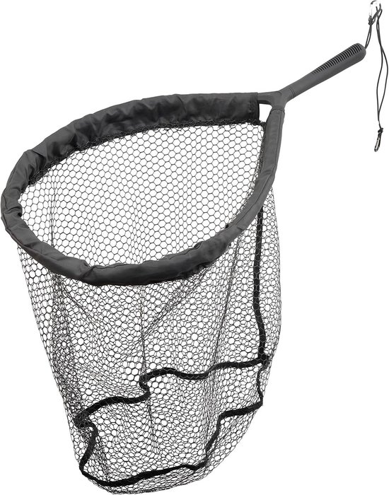 Schepnet Rubber - Visnet Drijvend - Vissen Vangen - Gecoat Rubber Net - 46x56cm - Zwart