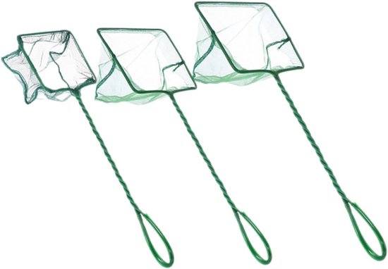 Schepnet Set - Visnetten Aquarium - Aquarium Onderhoud - Duurzaam IJzer Nylon - Tot 41cm Lengte - Groen van Merkloos