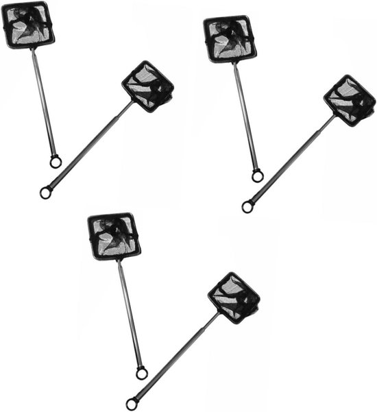 Schepnet Set - Visnetten - Vissen Vangen - Telescopisch Ontwerp - 6 Stuks - Zwart