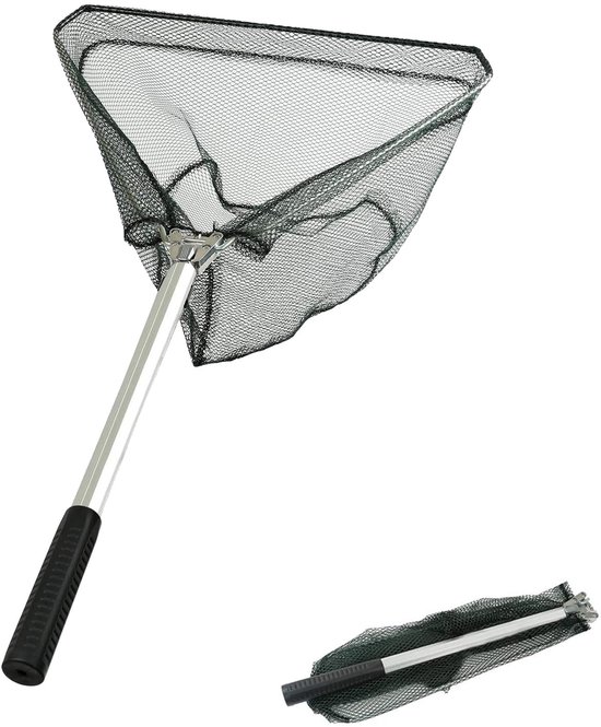 Schepnet Telescoopvissen 50 CM - Opvouwbaar Aluminium - Lichtgewicht met Rubber Bekleding - Ideaal voor Vissen - SnelShoppen