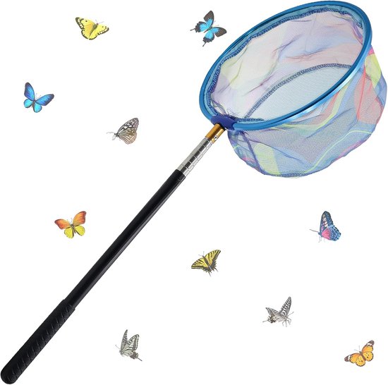 Schepnet Telescopisch - Uitschuifbaar 41-150 cm - Roestvrij Staal - Rubberen Handgreep - Inklapbaar - Visnetting