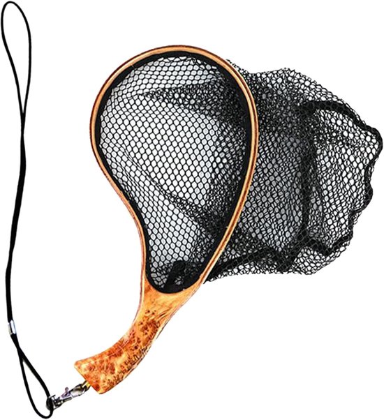 Schepnet Vis - Vangnet Forel - Vissen en Loslaten - Visvriendelijk Ontwerp - 35x17x25 cm - Houtkleurig