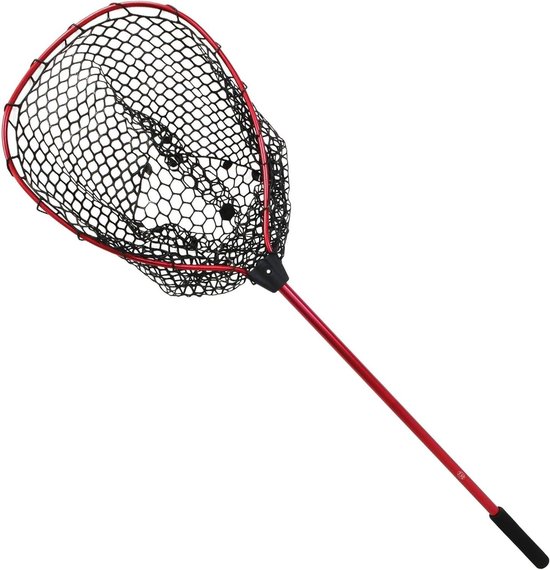 Schepnet Vis - Vangnet Rubber - Vis Vangen - Lichtgewicht Visvriendelijk - 128 cm Lengte - Zwart