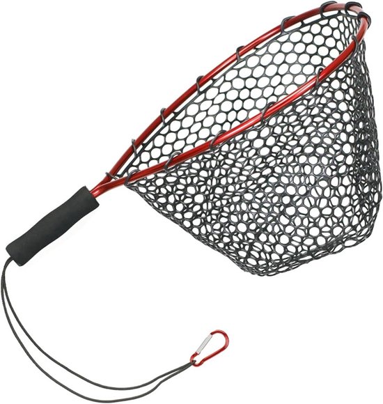 Schepnet Vis - Vangnet Vissen - Vis Vangen - Lichtgewicht Aluminium Frame - 51 cm - Rood