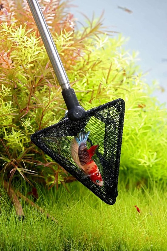 Schepnet - Visnet - Aquarium Onderhoud - Verstelbare Lengte - 69 cm - Zwart