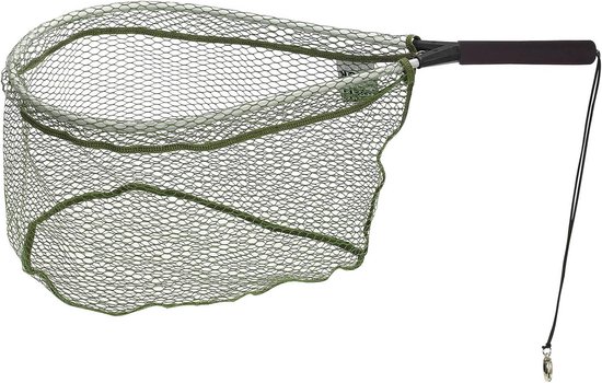 Schepnet - Visnet - Forel vissen - Rubber voor zachte landing - 65 cm - Groen