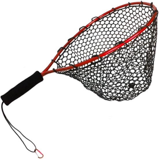 Schepnet Visnet - Garnalennet Vangnet - Vissen Garnalen Vangen - Draagbaar Ontwerp - 58 cm Lengte - Rood