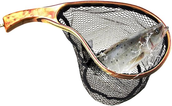 Schepnet Visnet - Vangnet Forel - Vissen en Outdoor - Visvriendelijk Ontwerp - 35x17x25cm - Zwart