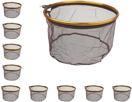 Schepnet - Visnet Vangnet - Hengelsport Vissen - Opvouwbaar Ontwerp - 35 cm Diameter - Koffie
