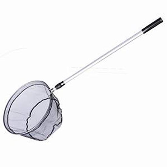 Schepnet - Visnet Vijvernet - Waterplanten Verwijderen - Telescopisch Uitschuifbaar - 39cm Net 180cm - Zilver
