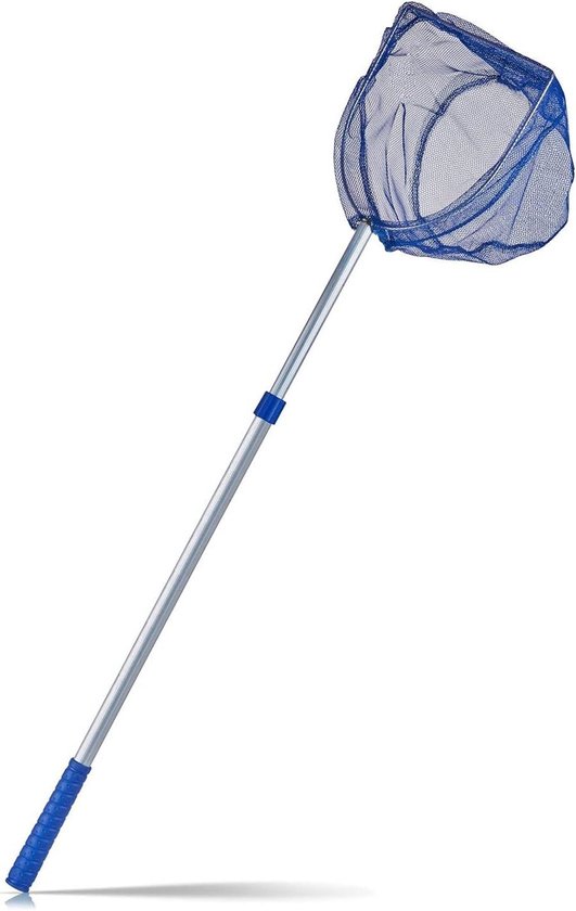 Schepnet - Visnet Vijvernet - Zwembad Schoonmaken - Fijnmazig Nylon Net - 75-121 cm - Zilver