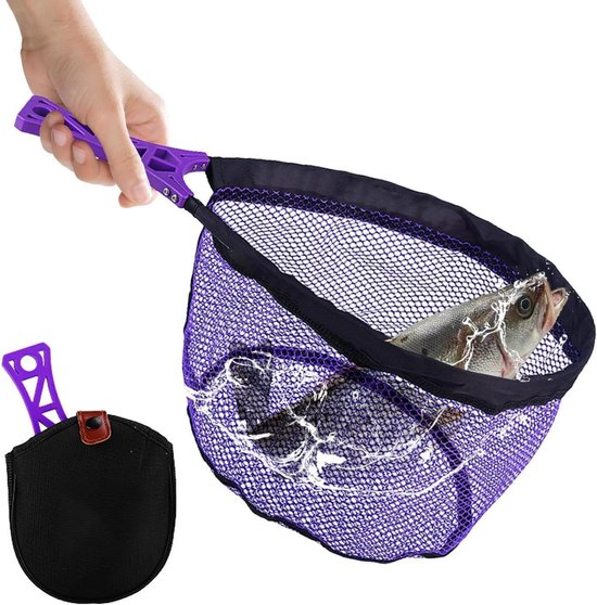 Schepnet - Visnet - Vissen Vangen - Anti-geknoopt gaas - 50x29x20 cm - Paars