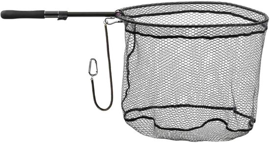 Schepnet - Visnet Watnet - Vissen Vangen - Zacht Siliconen Net - 55x45 cm - Zwart