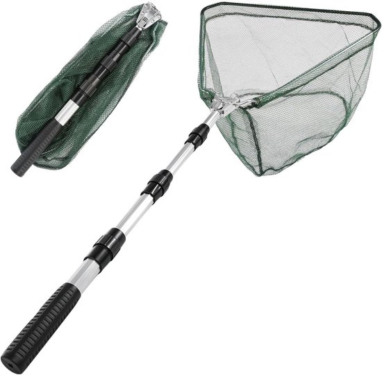 Schepnet vissen 130 cm - telescopisch en opvouwbaar - duurzaam nylon mesh - ideaal voor vijver en meren - ShopVlot