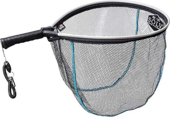 Schepnet Vissen - Landingsnet Rubber - Vis Vangen - Zwevend Ontwerp - Drop Vorm - Zwart