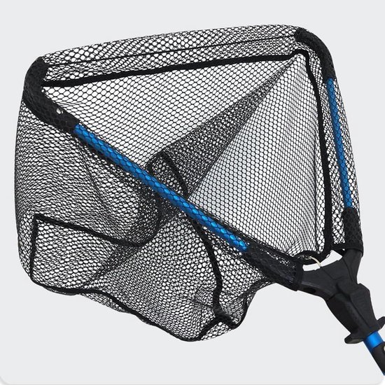 Schepnet Vissen - Opvouwbaar Net - Hengelsport Uitrusting - Telescoopstang Greep - 70-90 cm - Zwart