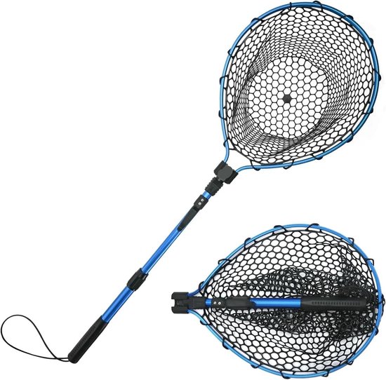 Schepnet Vissen - Telescoop Net - Vangst & Vrijlaten - Lichtgewicht Aluminium - 98 cm Lengte - Zwart
