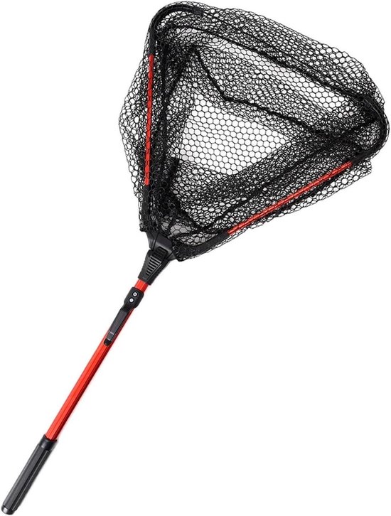 Schepnet Vissen - Vangnet Opvouwbaar - Vissen Vangen - Telescopisch Inklapbaar - 40 x 31 cm - Zilver