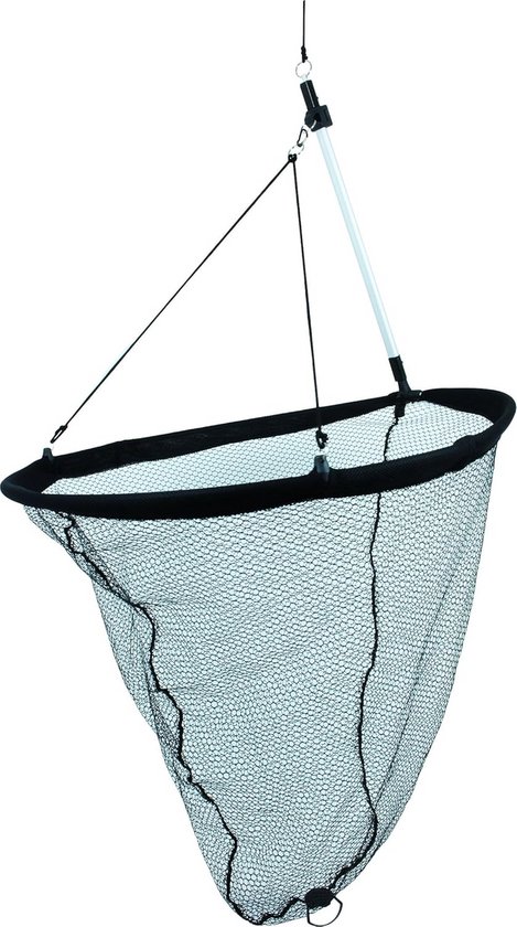 Schepnet Vissen - Vangnet Rubber - Vissen Vanaf Kade - Inclusief 8m Lijn - 83cm Diameter - Zwart