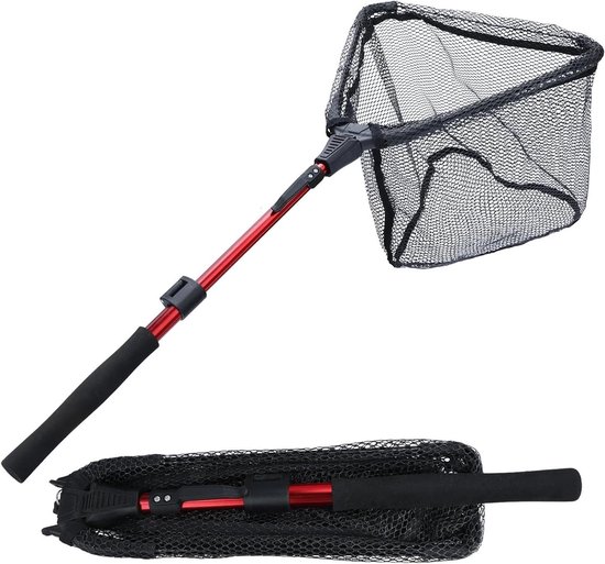 Schepnet Vissen - Vangnet Telescopisch - Vis Vangen - Inklapbaar Ontwerp - Tot 112 cm - Rood van Merkloos