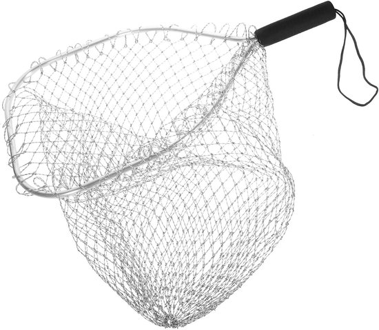 Schepnet Vissen - Visnet Accessoire - Veilige Vangst - Zonder Visschub Schade - 30 cm Vierkant - Wit