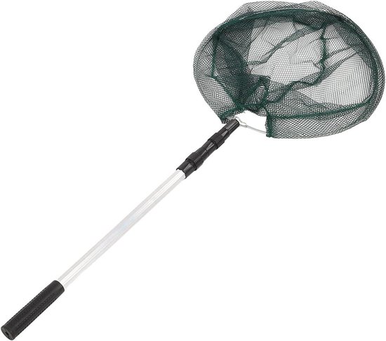 Schepnet Vissen - Visnet Telescopisch - Vangen en Loslaten - Lange Uitschuifbare Steel - 37 cm Diameter - Zwart