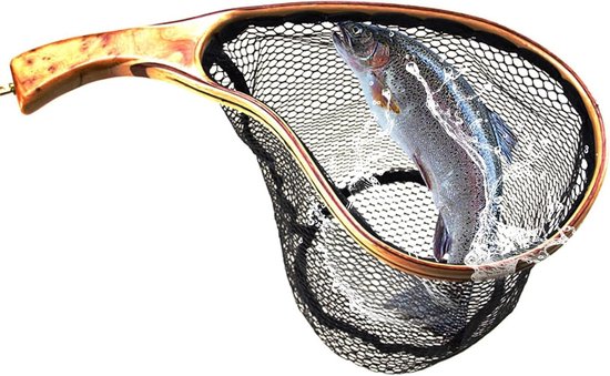 Schepnet Vissen - Vliegennet - Forel Vangen - Sneldrogend Waterdicht - 42 x 22 cm - Houtkleurig
