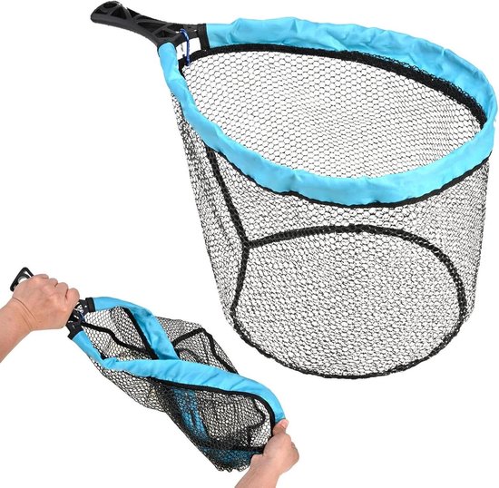 Schepnet Visserij - Visnet Drijvend - Vis Vangen - Flexibel Opvouwbaar - 39 x 27 cm - Meerkleurig