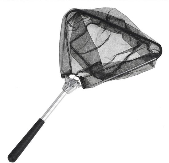 Schepnet Vissteiger - Vangnet Opvouwbaar - Vis Vangen - Visvriendelijk Net - 50 cm - Zwart
