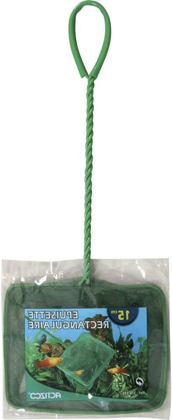 Schepnet voor aquarium - Visnet - Aquarium schoonmaken - Rechthoekige vorm - 15 cm - Zwart van Merkloos