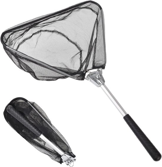 Schepnet voor vissen, opvouwbaar, telescopisch schepnet 50 cm, visnet met opvouwbaar visnet, visaccessoires voor volwassenen en kinderen