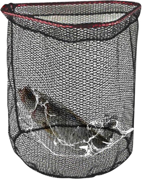 Schepnet voor vissen - Visnet krab net - Efficiënt vissen landen - Versterkt anti-snag gaas - Diameter 50 cm - Grijs