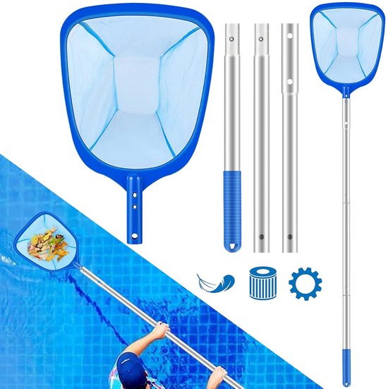 Schepnet voor zwembad - Effectieve zwembadreiniging - Telescoopstang van Merkloos