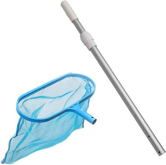Schepnet voor zwembad reiniging met aluminium telescoopstang Ø 3 cm