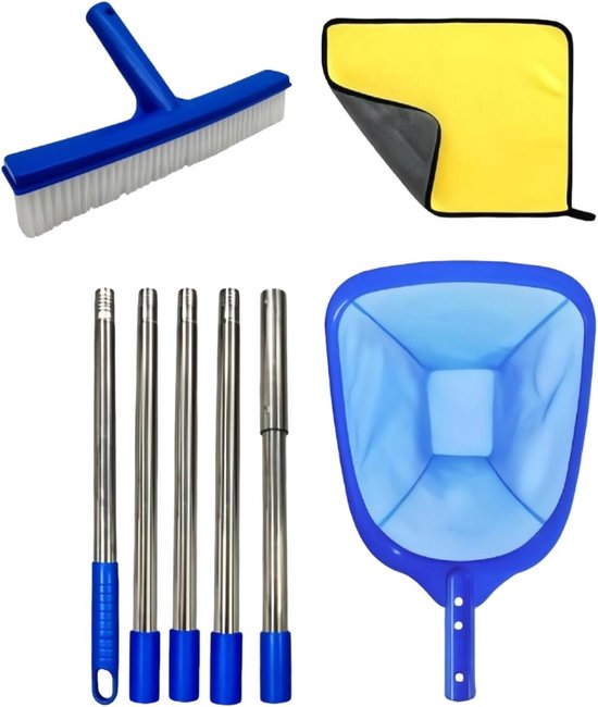 Schepnet Zwembad - Blad Skimmer - Water Reinigen - Fijnmazig Net - 215 cm Lengte - Blauw
