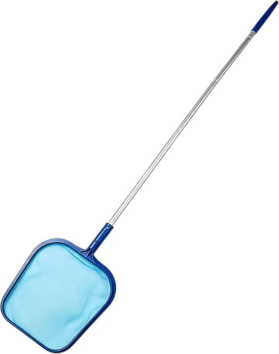 Schepnet Zwembad - Net met Steel - Water Reinigen - Fijnmazig Nylon - 120 cm Stang - Blauw