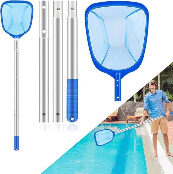 Schepnet Zwembad - Reinigingsnet Vijver - Zwembad Onderhoud - Verbeterd Design Net - 140 cm - Blauw