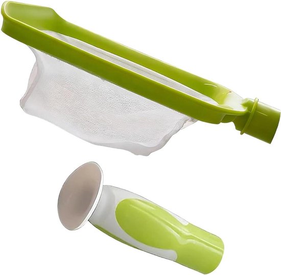 Schepnet Zwembad - Vijvernet Opvangnet - Wateroppervlak Reinigen - Fijn Gaas - 20 x 14 x 4 cm - Blauw