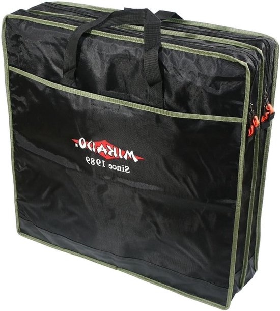 Schepnettas - Net Tas - Visspullen Opbergen - Dubbel Kamer Systeem - 60 x 60 cm - Zwart Groen