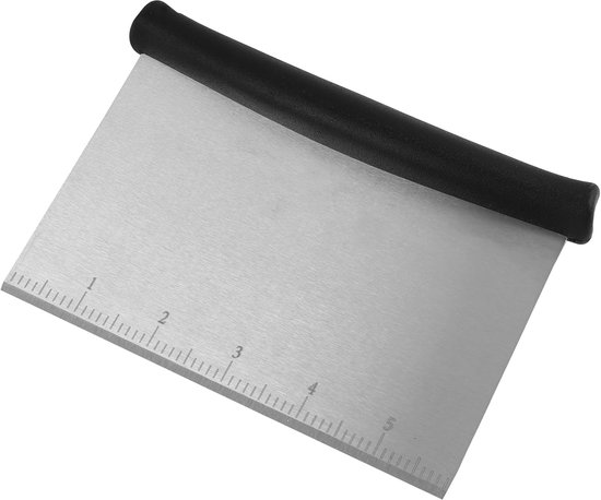 Schraper en deegsnijder met antislip handgreep, robuust lemmet en geïntegreerde meetschalen (cm/inch), keukenaccessoires en bakken, vaatwasmachinebestendig, kleur nr